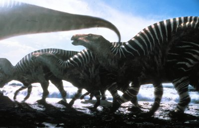 Illustrasjon av iguanodonflokk