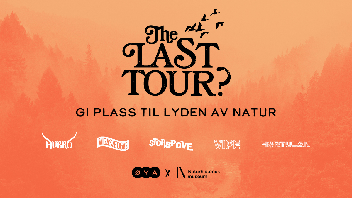 logo for kampanjen "the last tour", svart font og oransje bakgrunn